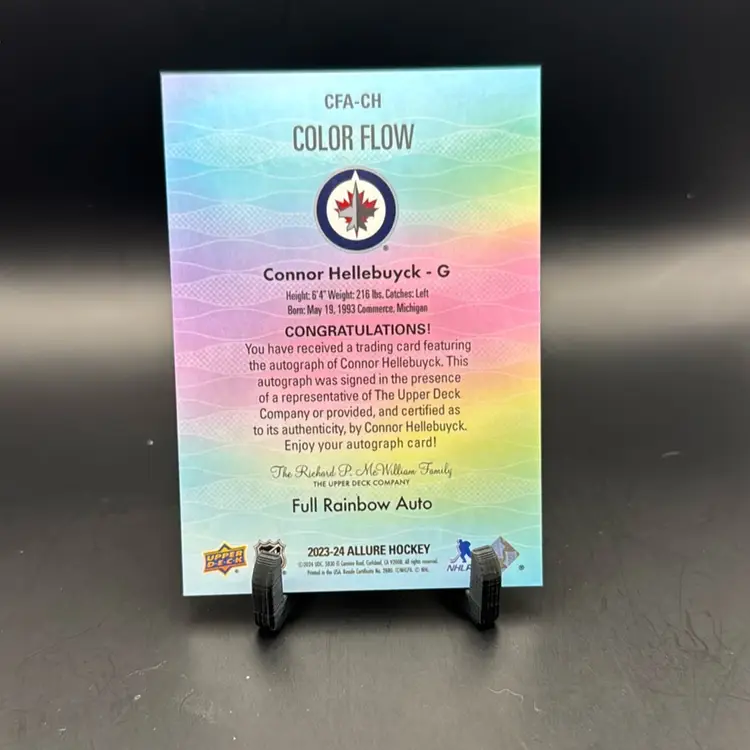 Connor Hellebuyck Colorflow Auto 2023-24 Allure Hockey