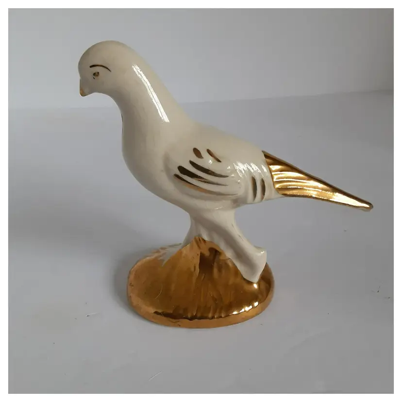 Cream and Gold Pheasant Figurine