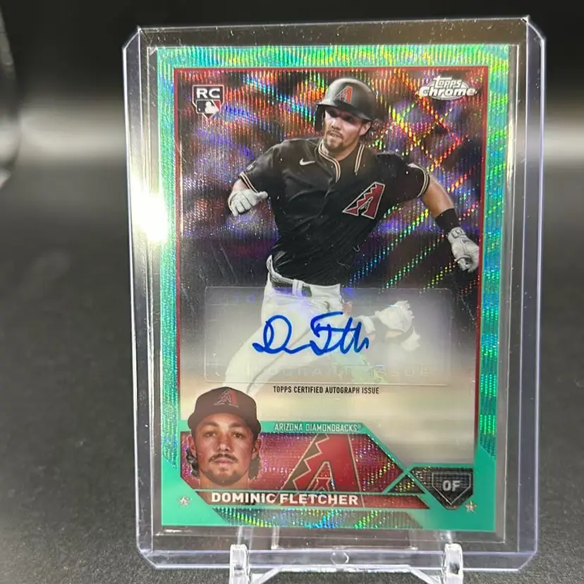Dominic Fletcher 2023 Topps Chrome Update RC Auto Aqua Wave /199 Arizona Diamondbacks 