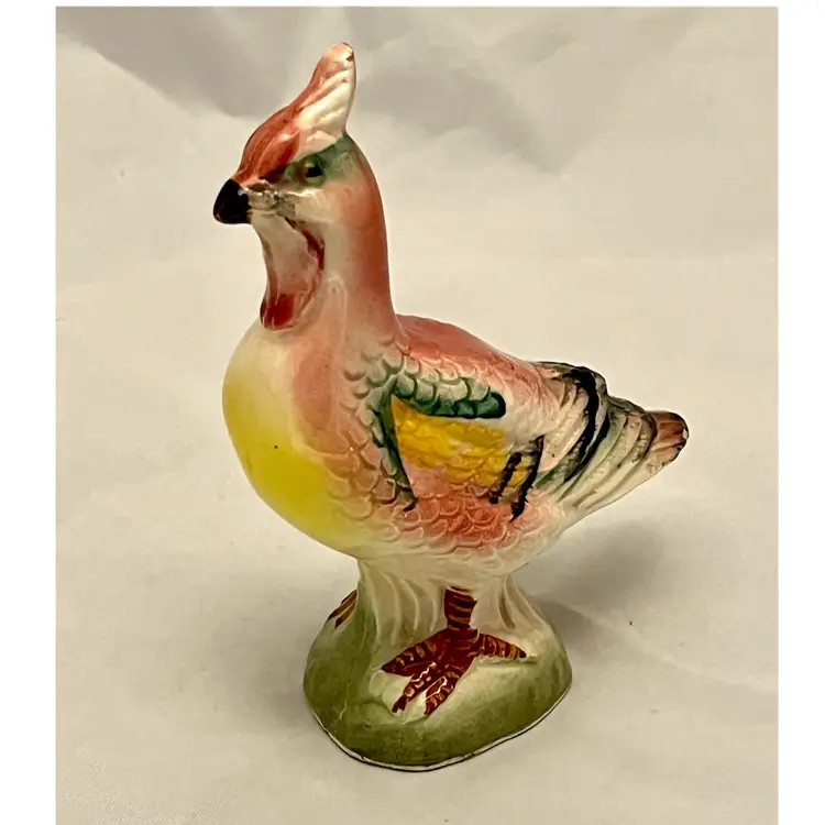 Japanese Pheasant Ceramic Figurine Made In Japan, Vintage EUC