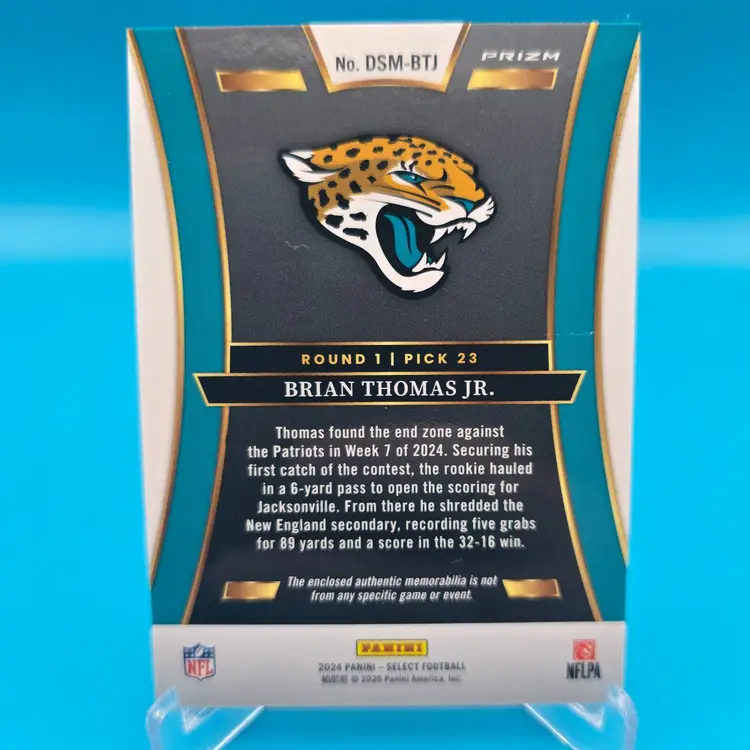 Brian Thomas Jr. 2024 Panini Select Draft Selections RC Jersey Relic Football Card Red Prizm Jacksonville Jaguars