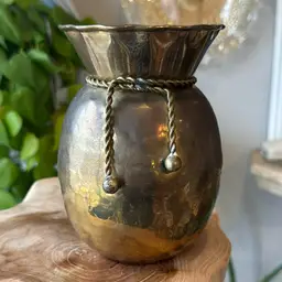 Hosley 6” Hammered Brass Vase