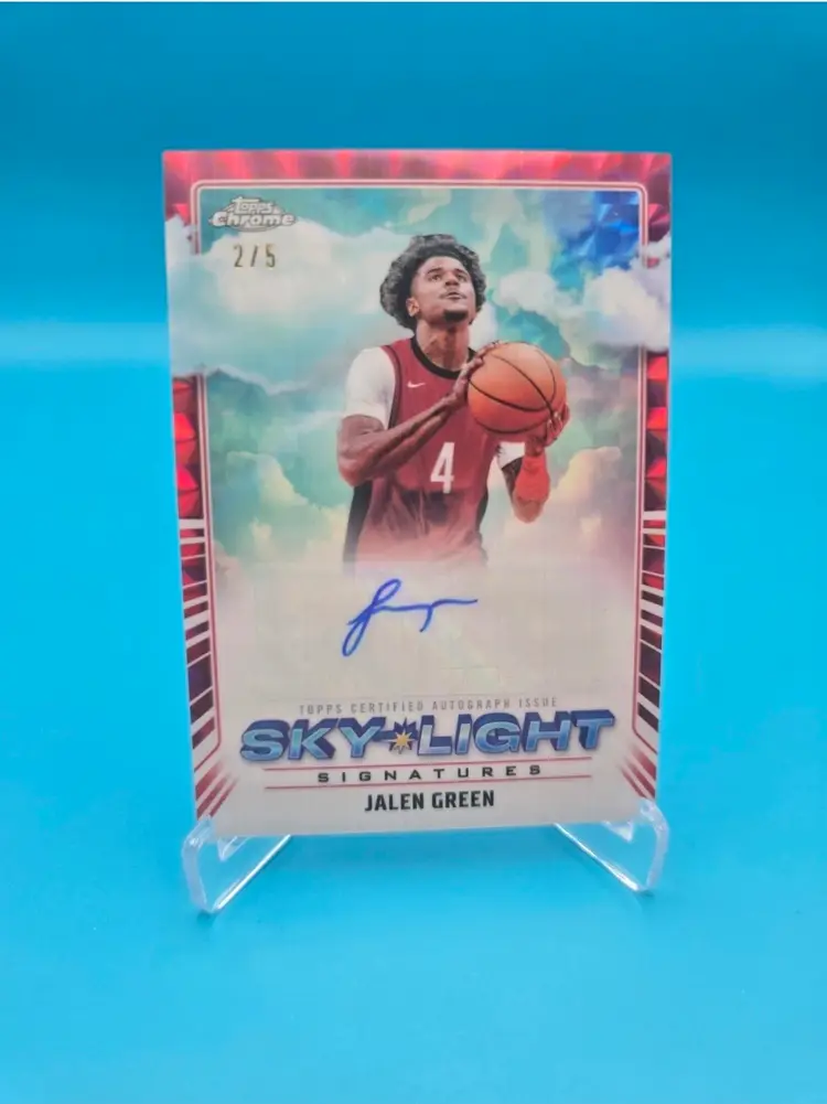 Jalen Green 2024-25 Topps Chrome Auto 2/5 Red Skylight Signature Houston Phoenix Suns