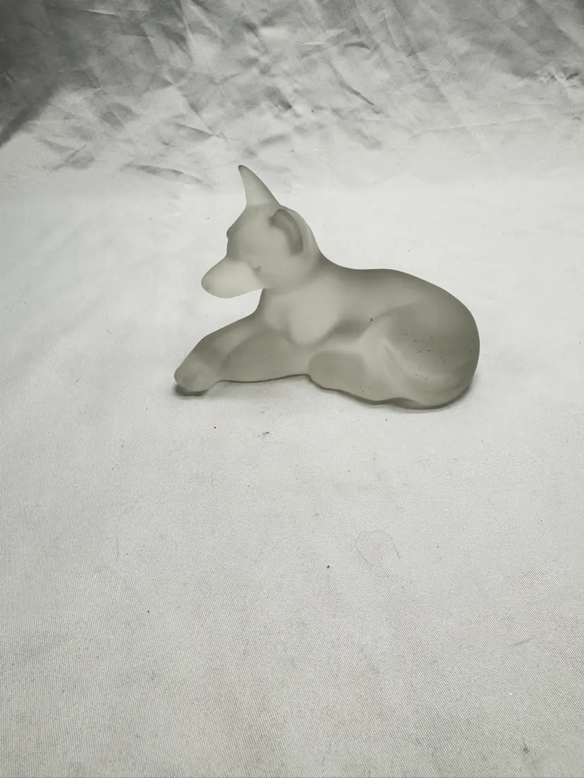 VTG Lenox Satin Glass Dog/shepherd figurine