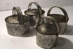 🌟 Vtg Handled Graduated Nesting Tin Biscuit Cookie Pastry Cutters Straight Edge Set Of 4