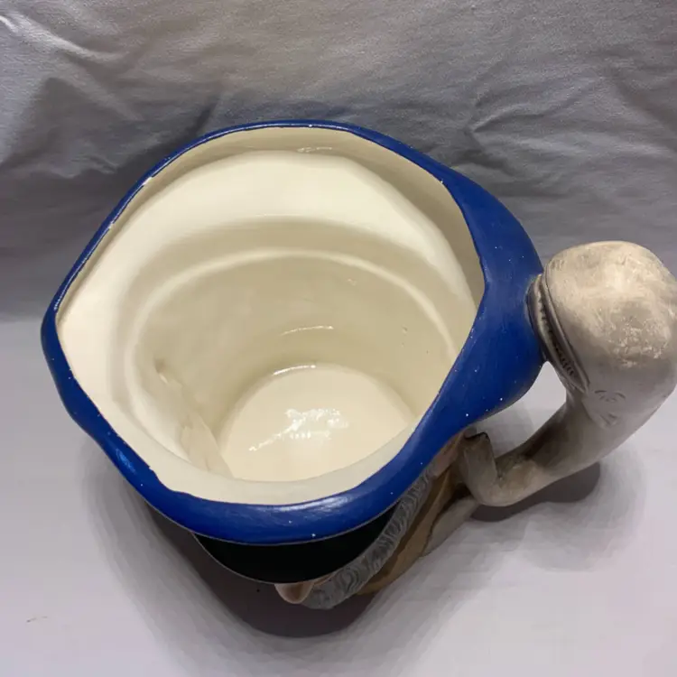 Vintage Large Ceramic Mug Sea Captain Moby Dick Whale Handle 8 " X  7"