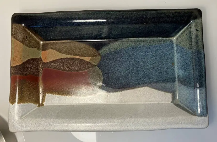 Studio Art Pottery Glazed Serving Tray Signed