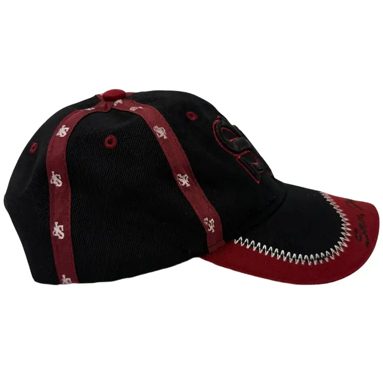 San Fransisco Embroidered Logo Black & Red Adjustable Baseball Cap by Lanza