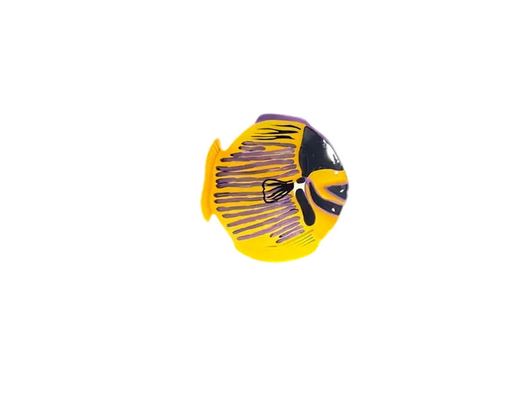 Studio Nova Reef Fish Plate – Vibrant Yellow Tropical Fish – Ceramic Italy Decor