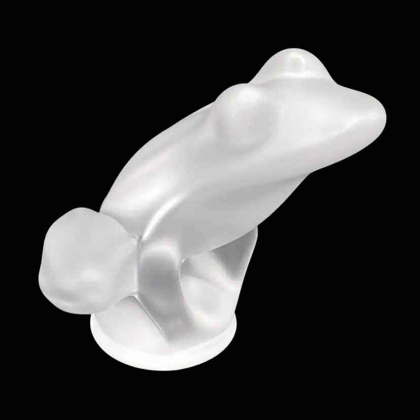 Cristal de Sevres Frosted Lead Crystal Frog 4"x3"x2.75" Figurine Paperweight