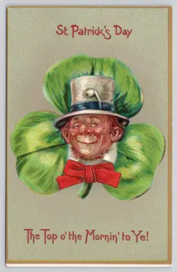 Postcard St Patrick’s Day Raphael Tuck Leprechaun Shamrock Irish Greeting - 21987