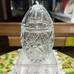 Vintage Shannon By Godinger Crystal Freedom Egg Jar