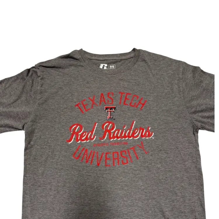 Texas Tech University Red Raiders NCAA Gray T-Shirt by Russell Athletic - M