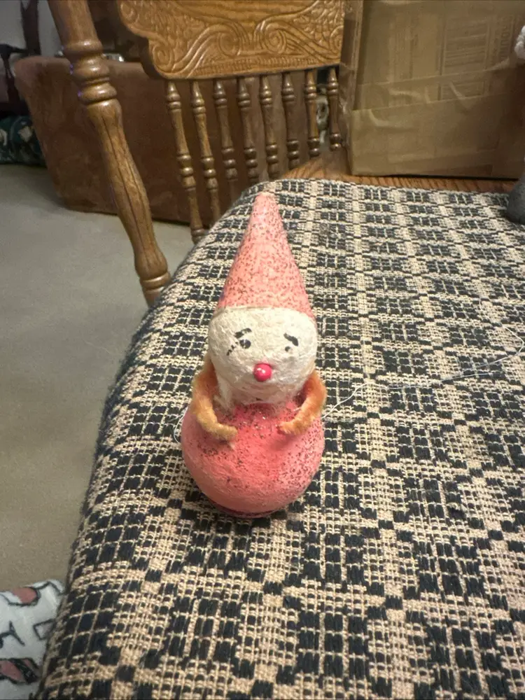 Vintage 1950’s Elf Gnome GLITTER Christmas FIGURE Ornament PUTZ Figure JAPAN