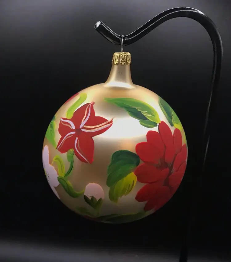 Vintage handpainted gold ornament from Lord & Taylor