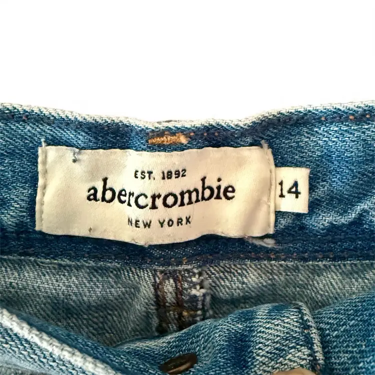 Y2K Ambercrombie New York Distressed Denim Mini Skirt Girls Sz. 14