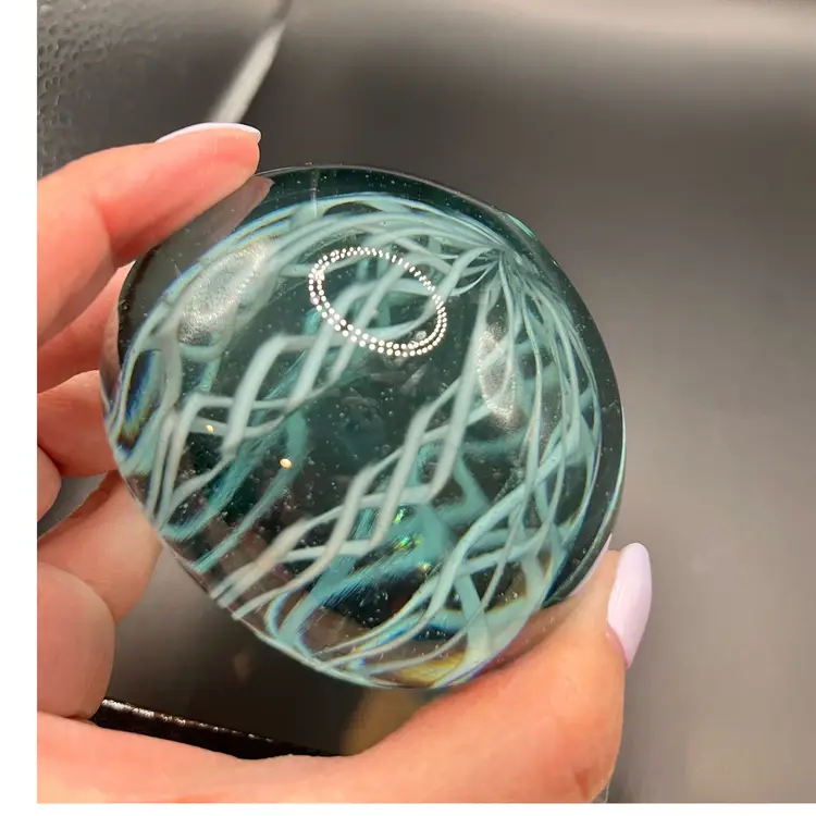 Art Glass Paperweight Has A Few Blemishes As Shown