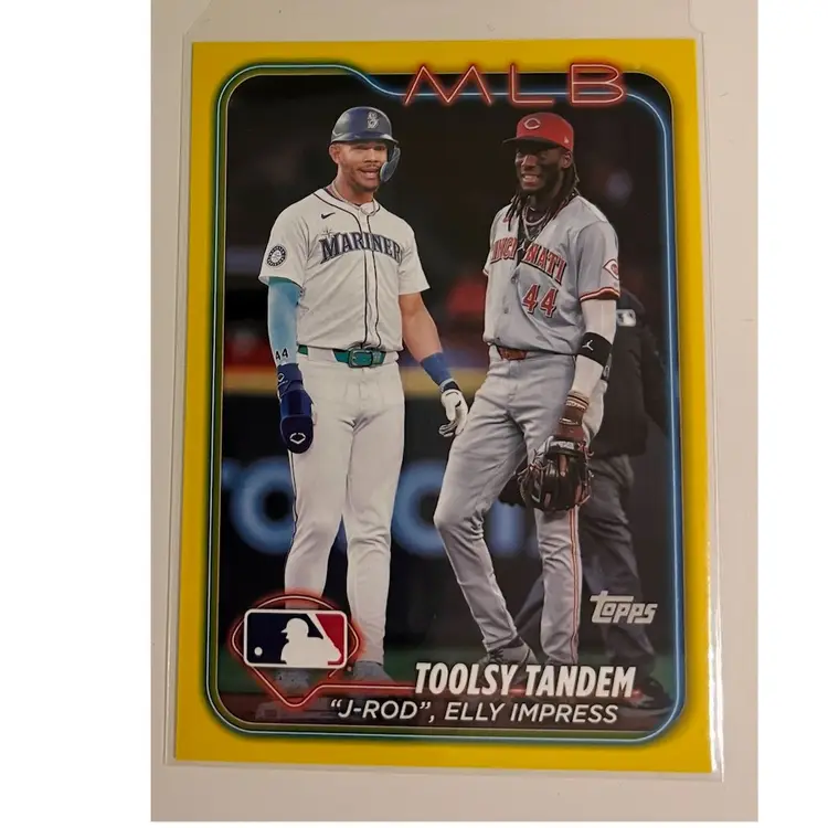 Julio Rodriguez Elly De La Cruz Toolsy Tandem Yellow Border Seattle Mariners