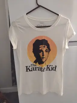 Hybrid Apparel White and Orange Karate Kid Short Sleeve Tee Size L(11-13)..