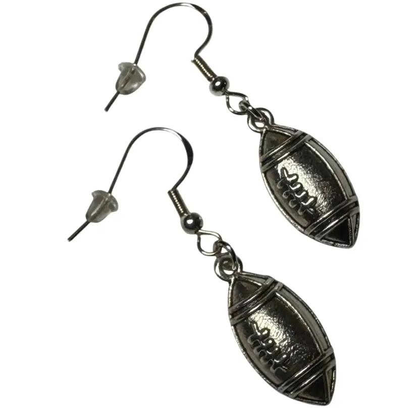 Football Shaped Charm Handmade Dangle/Fishhook Earrings