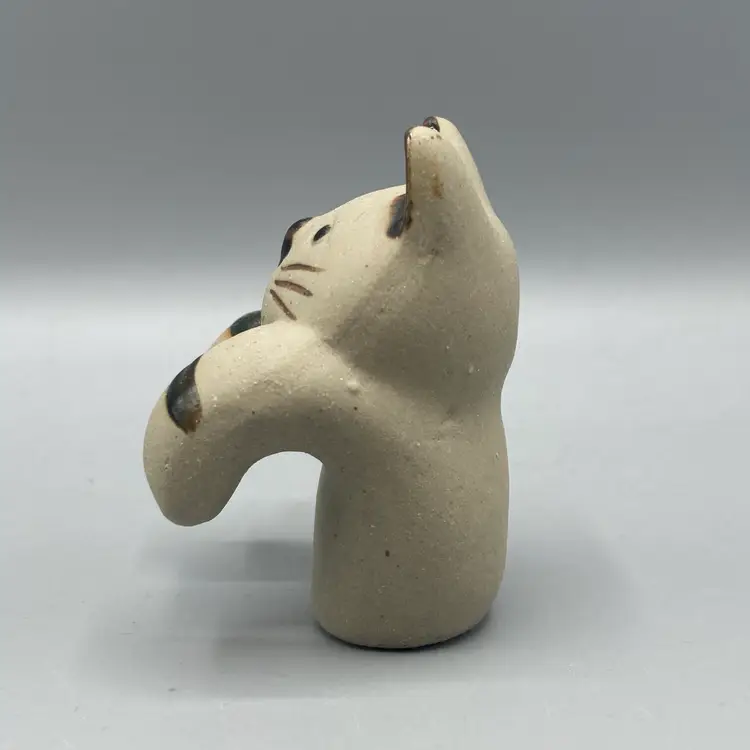 Vintage Pottery Cat Pot Sitter Hanger