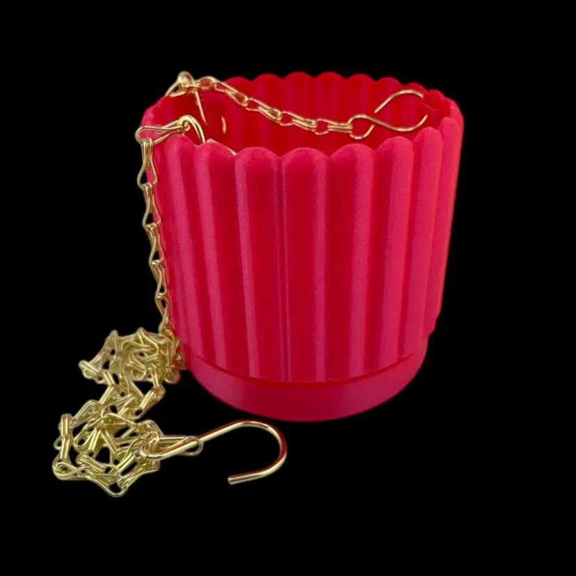 Modern 3.75inch Hanging Planter with drip tray in Magenta Elixir💖