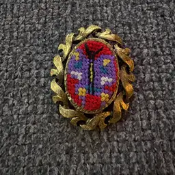 Embroidered Butterfly Brooch