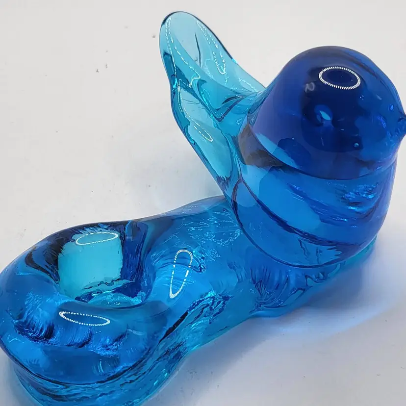 Vintage Blue Bird of Happiness Bird Taper Candle Holders 4"