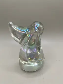 Vintage Iridescent Art Glass Hound Dog