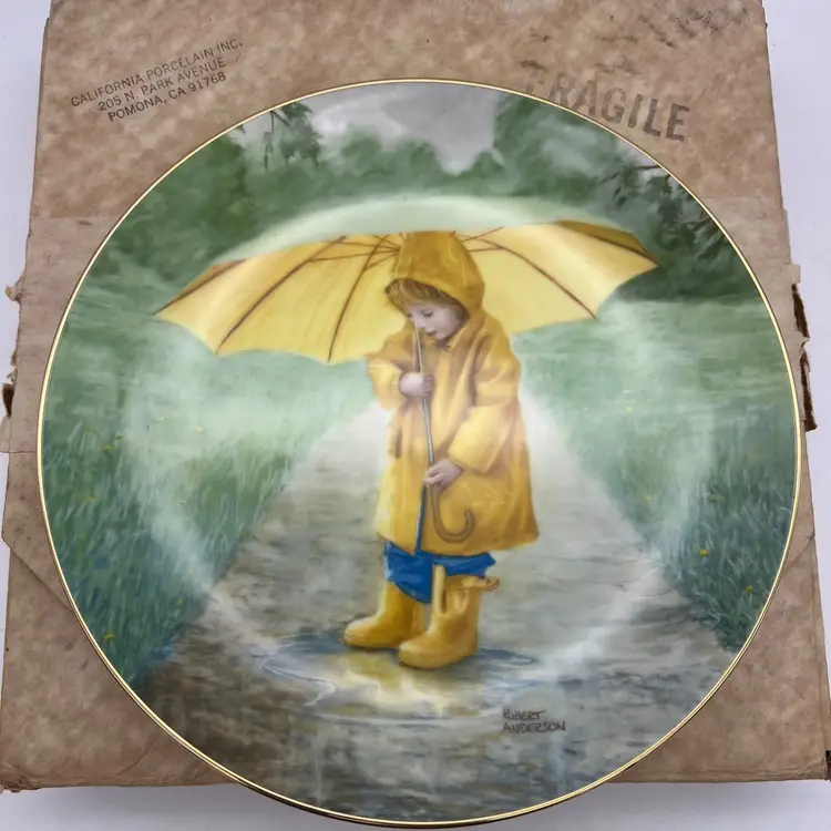 1987 Pemberton & Oakes Sunny Umbrella Plate 8.5" Robert Anderson w/ Box Series #3
