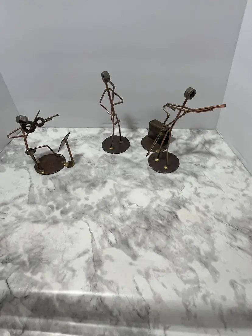 Nuts & Bolts Metal Band! Saxophone, Violin And Guitar Figures.