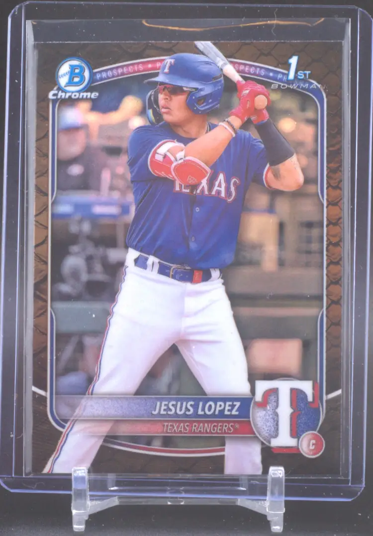 2025 Bowman Chrome Reptilian Refractor, Jesus Lopez, Texas Rangers
