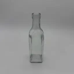 Vintage Clear Anchor Hocking Square Glass Bottle 8”