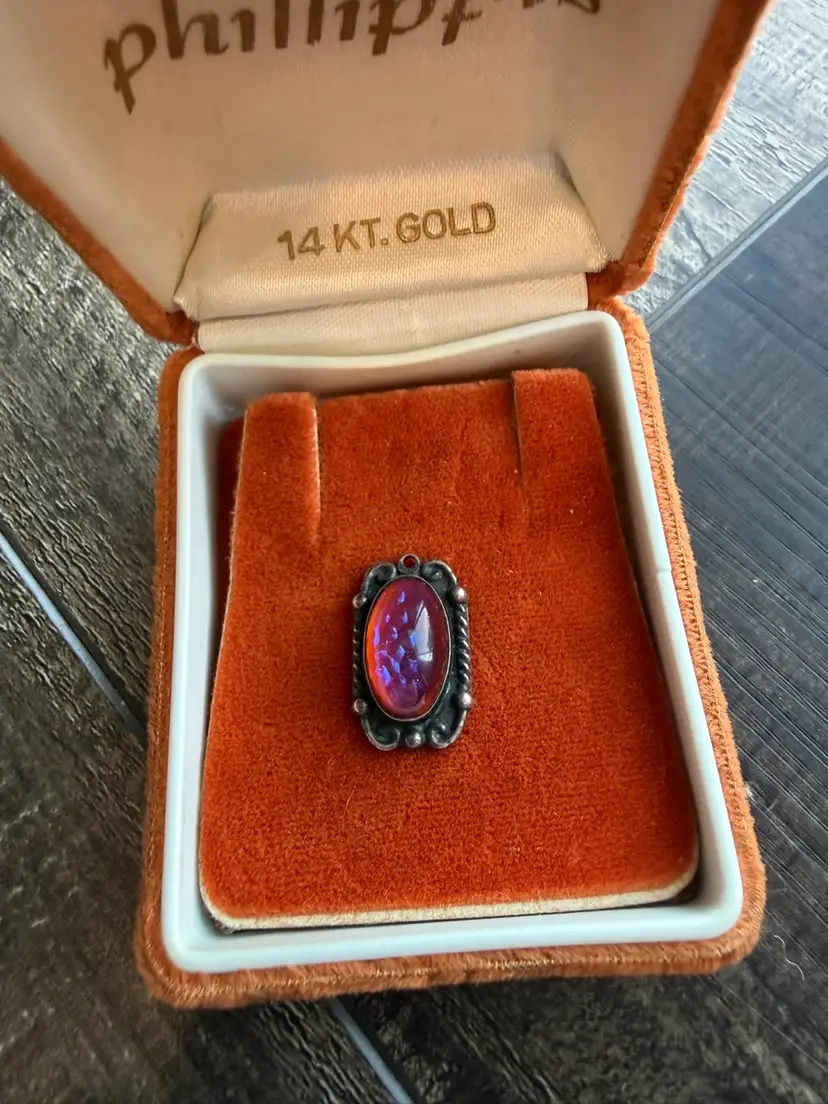 Vintage Sterling Silver Dragon’s Breath Pendant .75”