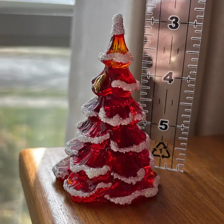 Miniature Fenton Amberina Christmas Tree