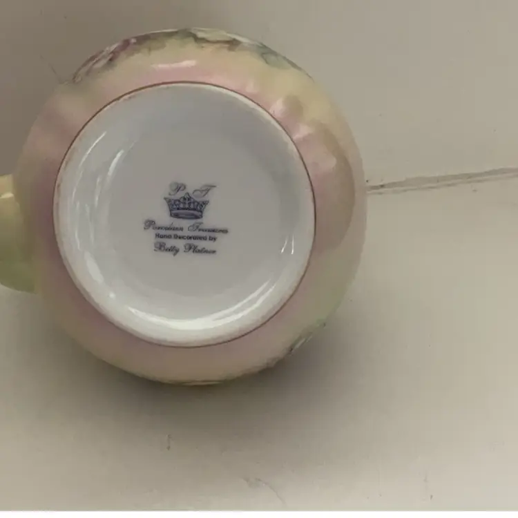 Small Floral Teapot.  Porcelain Treasures
Decorated by Betty Platner