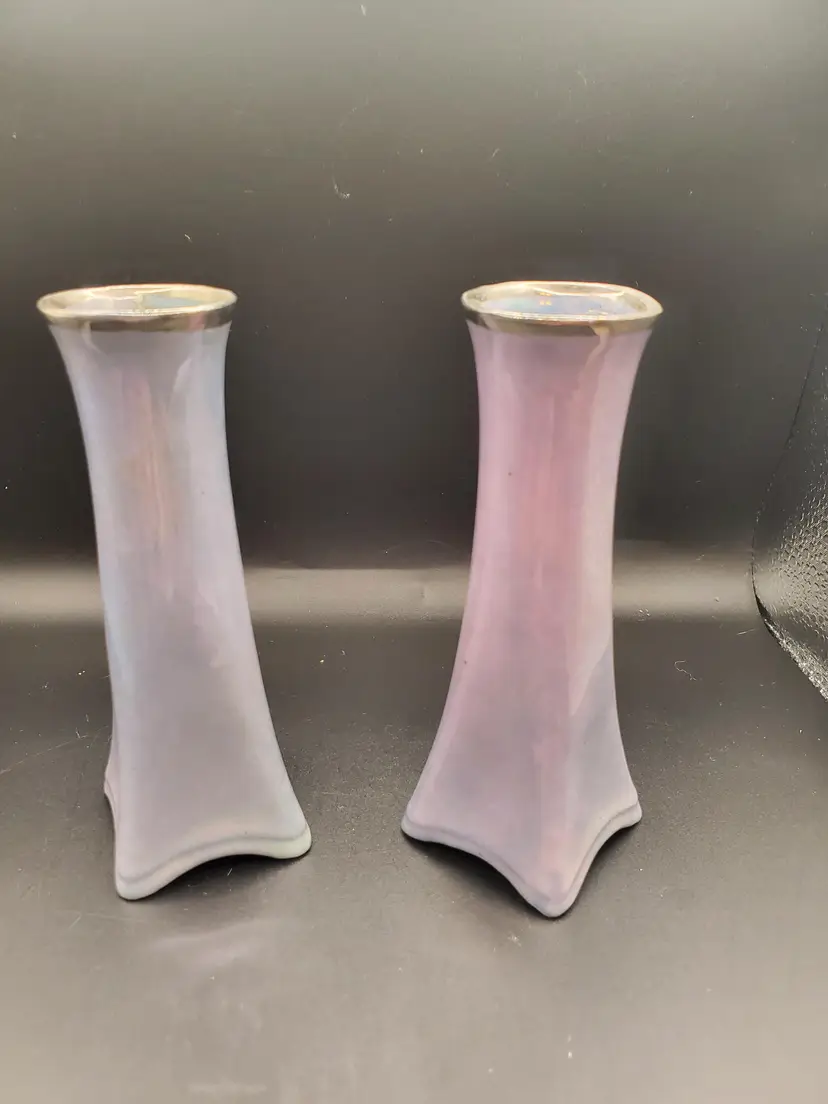 Czech Lusterware Small Vases