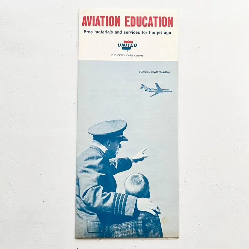 United Airlines School College Service Aviation Pilot Jet Age Vintage 1960s