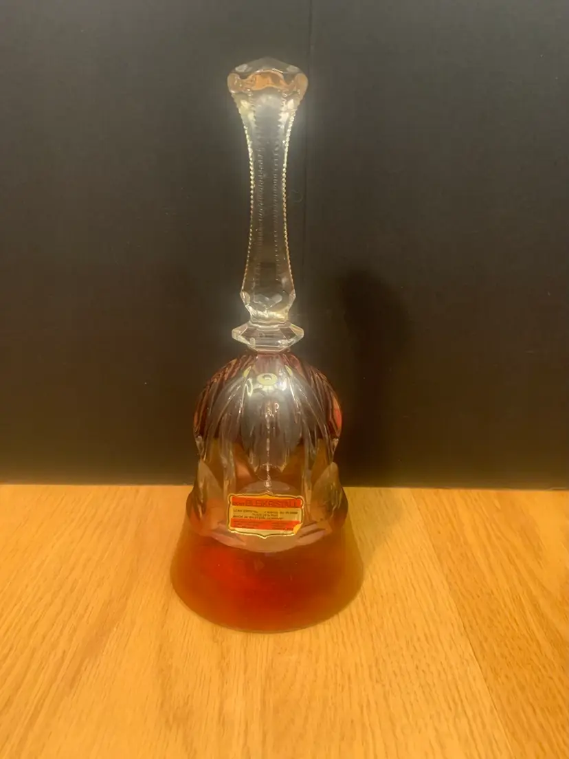 Bleikristall Lead Crystal Cranberry & Clear Bell 8 X 3 1/4 Inches