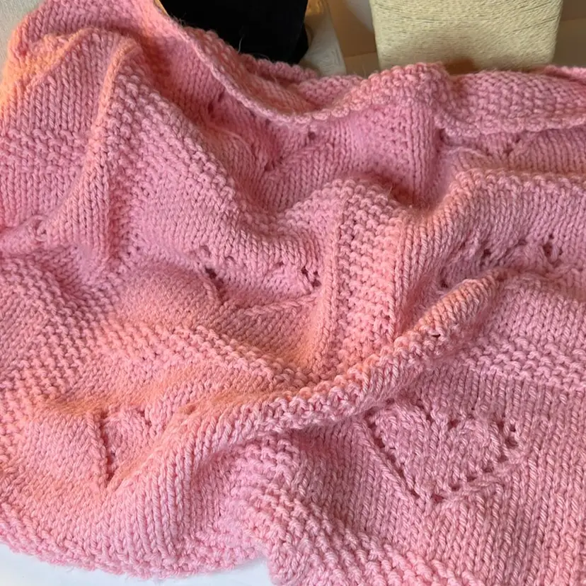 Galinda’s Hand Crocheted Heart Blanket