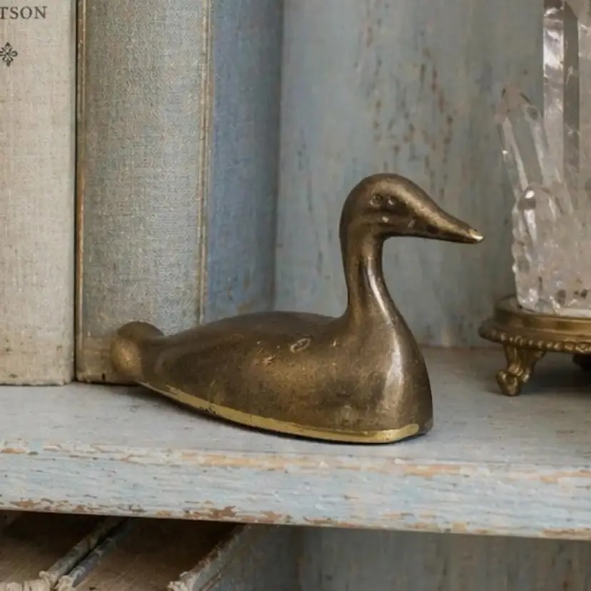 Small Vintage Brass Duck Figurine
