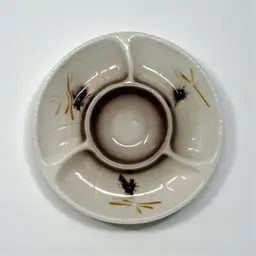 Lane & Co Ceramic Chip And Dip Plate, Vintage California Pottery, 12"  (0053-26)