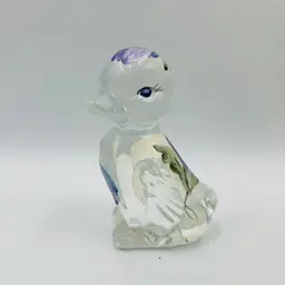 Fenton French Opalescent Glass Duck Hand Painted