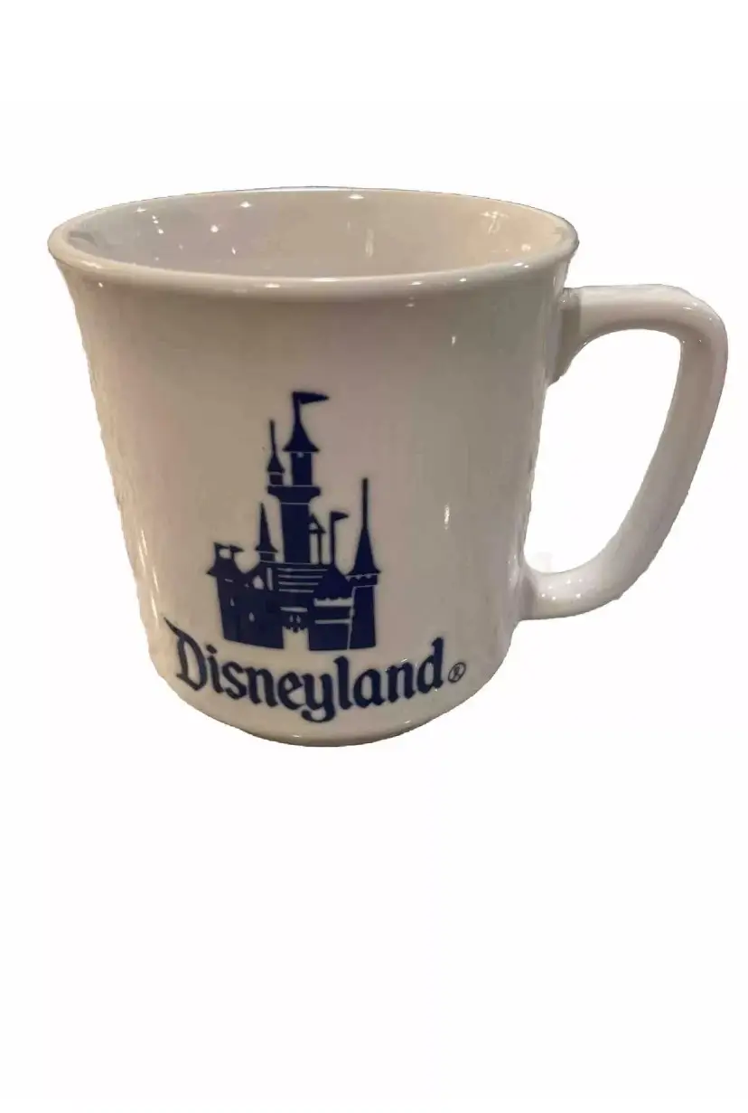 Disneyland coffee cup, Japan, white with navy blue castle