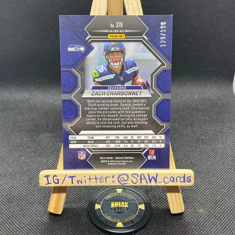 Zach Charbonnet 2023 Mosaic /199 Seattle Seahawks