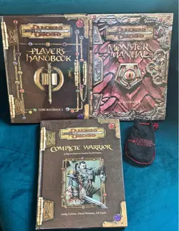 Dungeons & Dragons Core Rulebook Lot 1, 2, 3 & Dice (3 Book Lot)