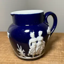 Cobalt Blue Jasperware Style Mini Pitcher