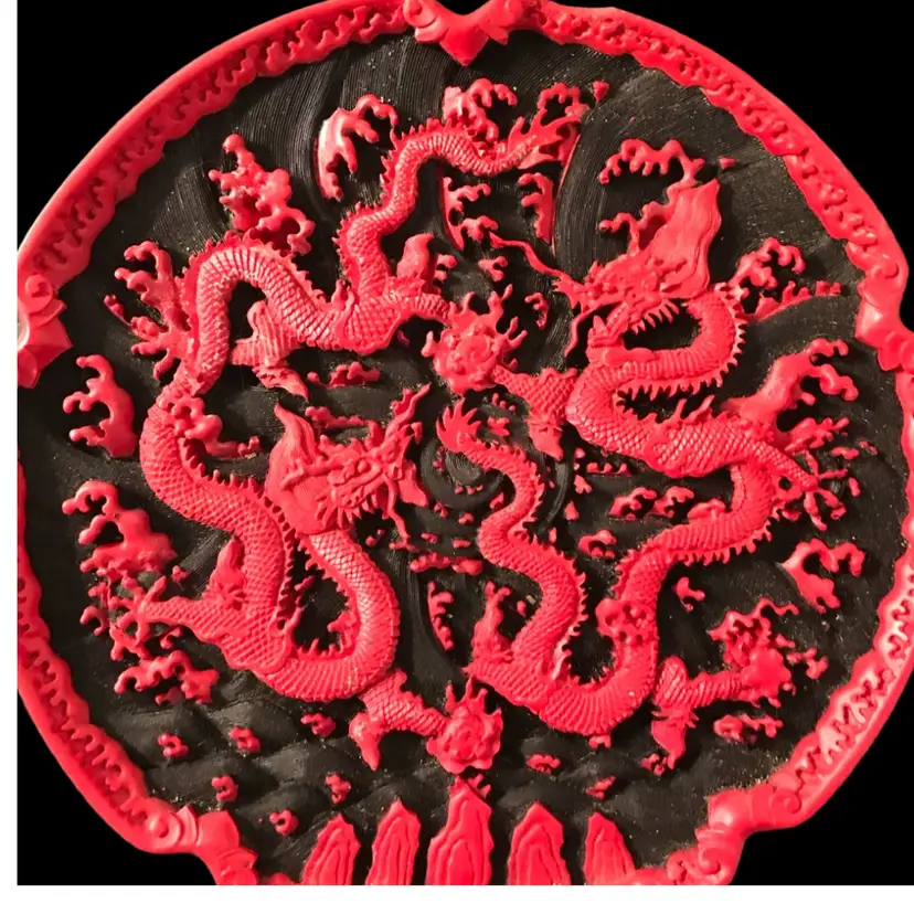 Chinese Dragon Lacquerware Plate