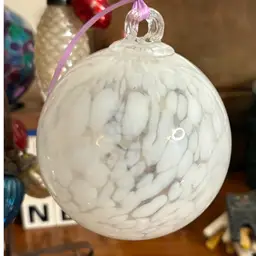Glass Orb With White Spots