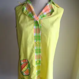 Vintage 1960s 1970s Yellow Lisanne Distinctive Loungewear House Dress Day Smock S M